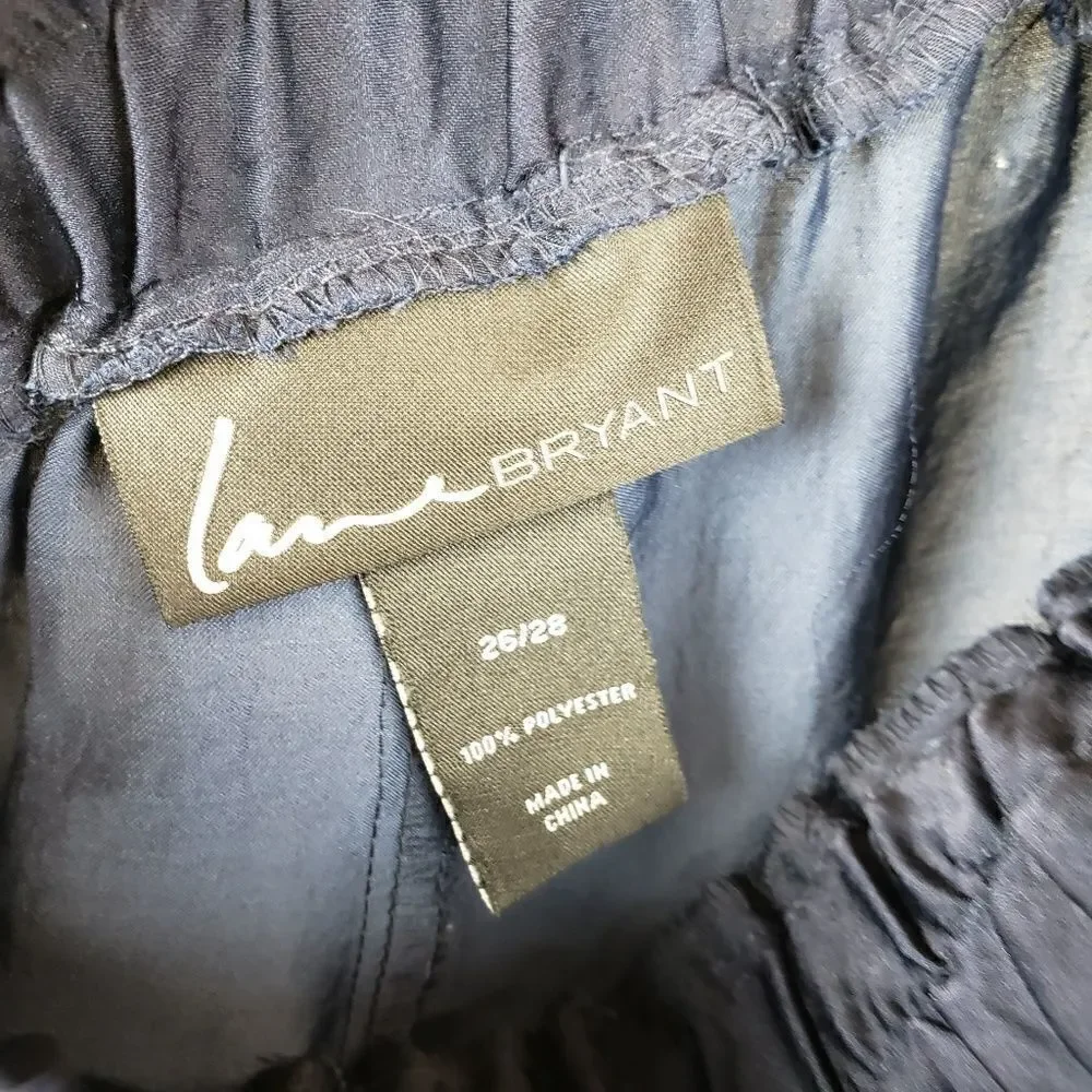 Lane Bryant flowy  navy maxi skirt